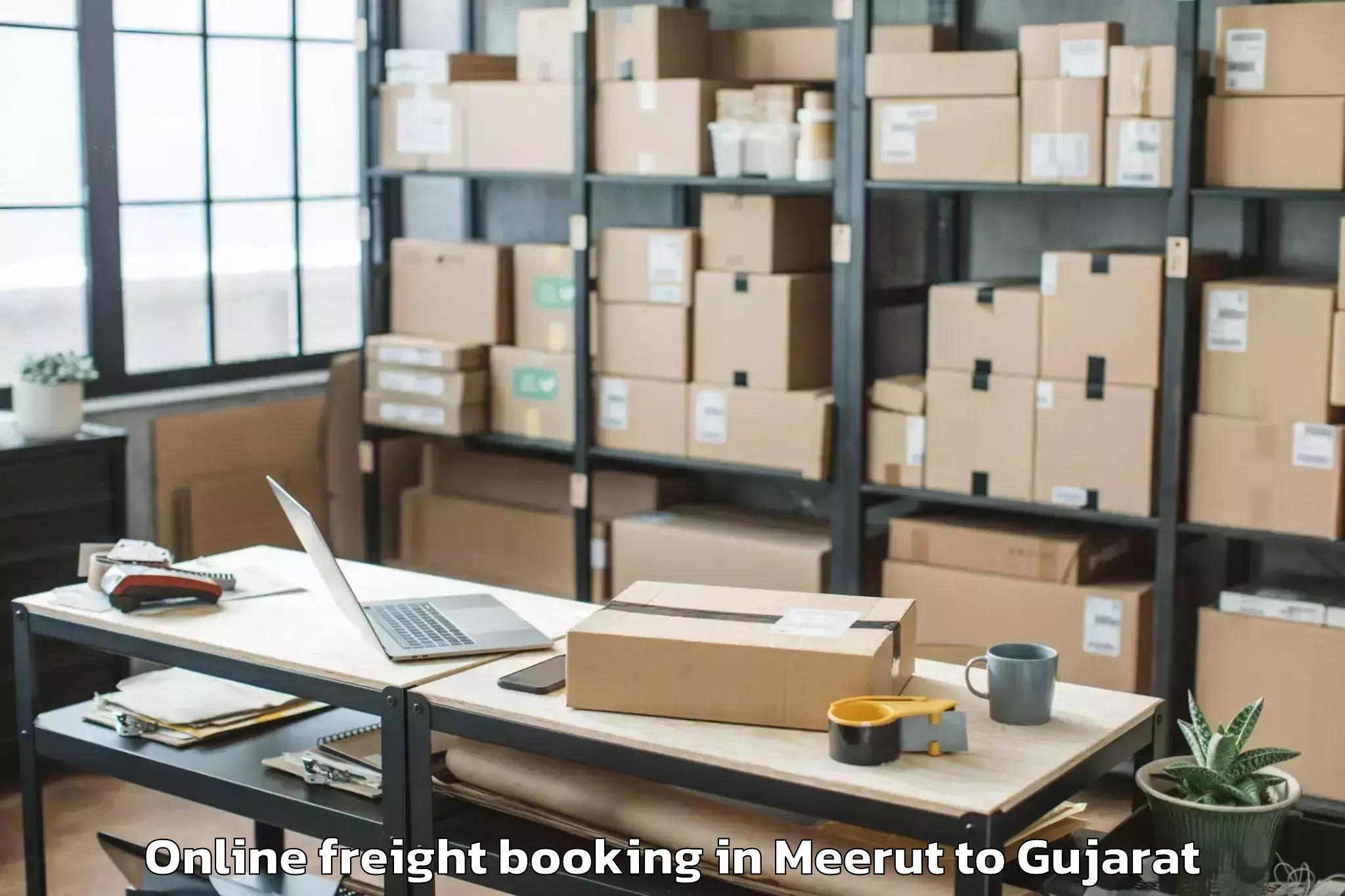 Affordable Meerut to Gadhada Online Freight Booking